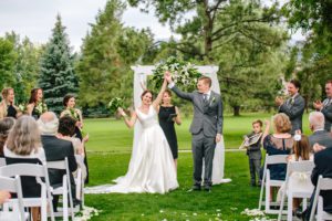 First Kiss as Husband and Wife, Boulder Country Club Wedding