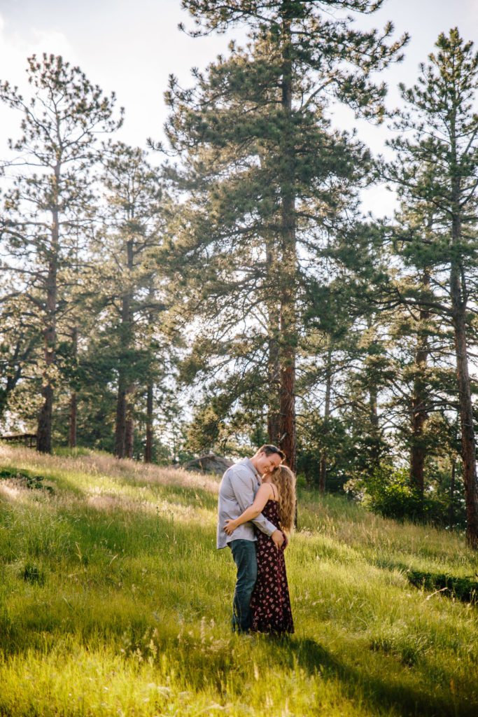 Morrison Engagement Session, Mont Falcon Park engagement session, couple dancing in field, booty grab